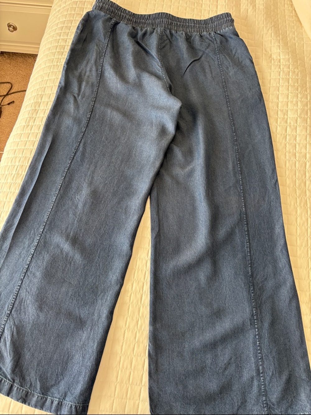 Elle Wide-Leg Denim Pants in Blue - Picture 6 of 7